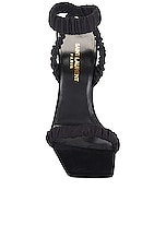 Saint Laurent Pam Sandal in Nero, view 4, click to view large image.