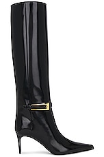 Saint Laurent Lee Buckle Boot in Nero, view 1, click to view large image.