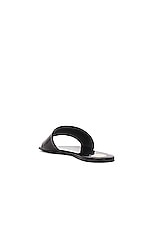 Saint Laurent Carlyle Flat Slide in Noir, view 3, click to view large image.
