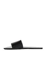 Saint Laurent Carlyle Flat Slide in Noir, view 5, click to view large image.