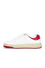 Saint Laurent SL61 Low Top Sneaker in Blanc & Vintage Red, view 5, click to view large image.