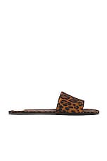 Saint Laurent Carlyle Flat Slide in Manto Naturale, view 1, click to view large image.