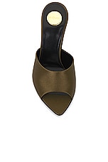 Saint Laurent Goldie Mule Sandal in Deep Kaki, view 4, click to view large image.