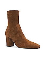 Saint Laurent Betty Zipped Bootie in Land, view 2, click to view large image.
