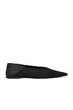 Saint Laurent Carolyn Flat Slipper in Noir, view 2, click to view large image.