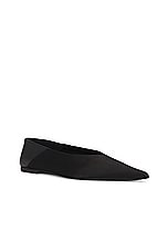 Saint Laurent Carolyn Flat Slipper in Noir, view 3, click to view large image.