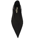 Saint Laurent Carolyn Flat Slipper in Noir, view 5, click to view large image.