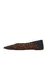 Saint Laurent Carolyn Flat Slipper in Manto Naturale & Nero, view 6, click to view large image.