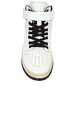 Saint Laurent Lax Mid Top Sneaker in Blanc & Noir, view 4, click to view large image.