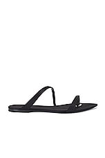 Saint Laurent Tanger Flat Slide in Noir, view 1, click to view large image.