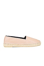Saint Laurent Monogram Flat Espadrille in Beige Rose, view 1, click to view large image.