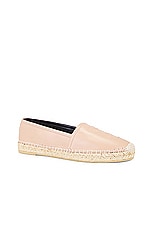 Saint Laurent Monogram Flat Espadrille in Beige Rose, view 2, click to view large image.