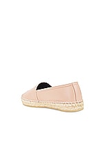 Saint Laurent Monogram Flat Espadrille in Beige Rose, view 3, click to view large image.