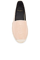 Saint Laurent Monogram Flat Espadrille in Beige Rose, view 4, click to view large image.