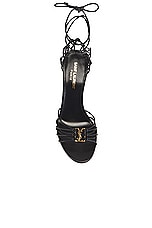 Saint Laurent Babylone Sandal in Nero, view 4, click to view large image.