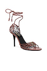 Saint Laurent Babylone Sandal in Aesthetic Brown, view 2, click to view large image.
