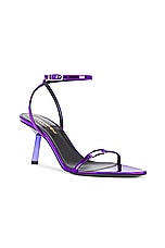 Saint Laurent Kitty Sandal Sandal in Plum Violet, view 2, click to view large image.