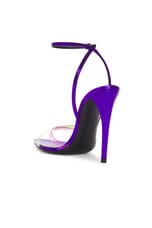 Saint Laurent Fever Sandal in Violet, Green, & Fuxia, view 3, click to view large image.
