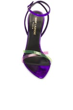 Saint Laurent Fever Sandal in Violet, Green, & Fuxia, view 4, click to view large image.