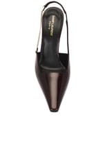 Saint Laurent Blake Slingback Pump in Marron Glace, view 4, click to view large image.