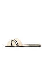 Saint Laurent Tribute Flat Sandal in Brave Ivory, view 5, click to view large image.