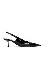 Saint Laurent Carine Slingback Pump in Nero, view 1, click to view large image.