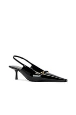 Saint Laurent Carine Slingback Pump in Nero, view 2, click to view large image.
