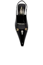 Saint Laurent Carine Slingback Pump in Nero, view 4, click to view large image.
