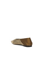 Saint Laurent Carolyn Slipper in Kaki & Starlight Gold, view 4, click to view large image.