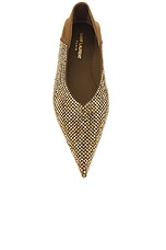 Saint Laurent Carolyn Slipper in Kaki & Starlight Gold, view 5, click to view large image.