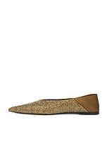 Saint Laurent Carolyn Slipper in Kaki & Starlight Gold, view 6, click to view large image.