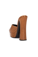 Saint Laurent Boogie Platform Sandal in Syrup Brown, view 3, click to view large image.