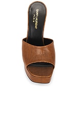 Saint Laurent Boogie Platform Sandal in Syrup Brown, view 4, click to view large image.