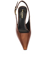 Saint Laurent Dune Slingback Pump in Wood, view 4, click to view large image.