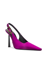 Saint Laurent Slingback Pump in Cyclamen, view 2, click to view large image.