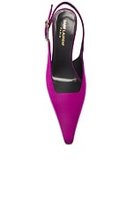 Saint Laurent Slingback Pump in Cyclamen, view 4, click to view large image.