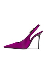 Saint Laurent Slingback Pump in Cyclamen, view 5, click to view large image.