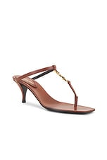 Saint Laurent Cassandra Sandal in Aesthetic Brown, view 2, click to view large image.