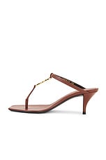 Saint Laurent Cassandra Sandal in Aesthetic Brown, view 5, click to view large image.