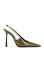 Saint Laurent Blake Slingback Pump in Amber Green, view 1, click to view large image.