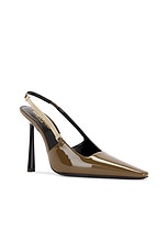 Saint Laurent Blake Slingback Pump in Amber Green, view 2, click to view large image.