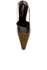 Saint Laurent Blake Slingback Pump in Amber Green, view 4, click to view large image.