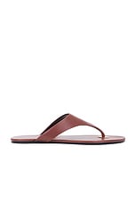 Saint Laurent Kouros Flat Sandal in Aesthetic Brown, view 1, click to view large image.