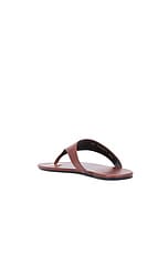 Saint Laurent Kouros Flat Sandal in Aesthetic Brown, view 3, click to view large image.