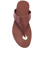 Saint Laurent Kouros Flat Sandal in Aesthetic Brown, view 4, click to view large image.