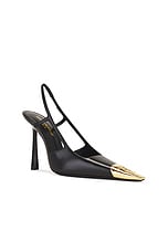 Saint Laurent Jeanne Slingback Pump in Nero, view 2, click to view large image.