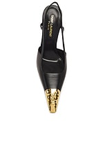 Saint Laurent Jeanne Slingback Pump in Nero, view 4, click to view large image.