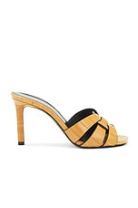 Saint Laurent Tribute Mule Sandal in Brave Beige, view 1, click to view large image.