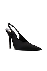 Saint Laurent Mug Slingback Pump in Nero, view 2, click to view large image.