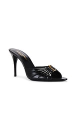 Saint Laurent Babylone Mule Sandal in Nero, view 2, click to view large image.